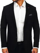 Sakko Herrensakko Sweatjacke Anzug Klassische Basic Casual Herren BOLF Unifarben – Bild 3