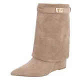 Damen Stiefeletten mit Reißverschluss Ital-Design 7177 in Hellbraun – Bild 6