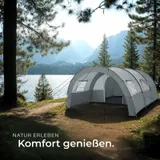 Tunnelzelt 6 Personen Familienzelt Gruppenzelt Camping Zelt Outdoor mit Vorzelt – Bild 8