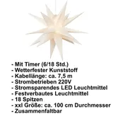 XXL 100 cm LED Weihnachtsstern Timer Innen Außen Weihnachts-Deko Stern Advent 3D – Bild 2