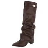 Damen Stiefel mit Reißverschluss Ital-Design 8657 in Braun – Bild 6