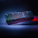 Schwaiger USB Gaming Keyboard Tastatur RGB LED Beleuchtet Smartphone-Halterung – Bild 13