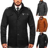 Mantel Coat Sakko Wintermantel Jacke Classic Stehkragen Herren BOLF 4D4 Casual – Bild 2