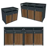 Mülltonnenbox Mülltonnenverkleidung Müllbox Pflanzdach Aufbewahrungsbox – Bild 3