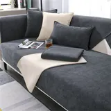 Universell Unifarben Sofabezüge Sofaschoner Sofaüberwurf Couchbezug Rutschfest – Bild 1