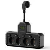4 Fach EU Steckdose Mehrfachstecker Steckdosenleiste Adapter Mit USB DHL 2-3Tage – Bild 15