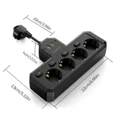 Steckdosenleiste 4-Fach 4 USB Mehrfachsteckdose mit Flachstecker und Schalter – Bild 14
