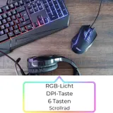 Schwaiger USB Gaming Maus RGB LED Beleuchtet Gamer Mouse 6 Tasten dpi-Schalter – Bild 10