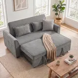 Schlafsofa, 4-in-1 2-Sitzer Sofa Ausziehbar 142 x 186 cm mit Schlaffunktion – Bild 2
