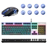 Mechanische Gaming-Tastatur PC Keyboard Kabellose Wireless Bluetooth/2,4 GHz/USB – Bild 7