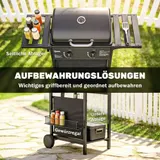 Outsunny Gasgrill 5 KW 2 Brenner BBQ Grillwagen Edelstahl inkl Seitentisch – Bild 7