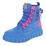 Damen High-Top Stiefeletten mit Lochschnürung Ital-Design 8682 in Blau – Bild 6
