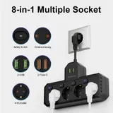 4 Fach EU Steckdose Mehrfachstecker Steckdosenleiste Adapter Mit USB DHL 2-3Tage – Bild 5