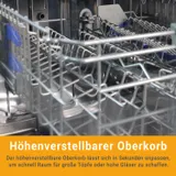 Spülmaschine 60cm Geschirrspüler LED Freistehend 7 Programme 14 Maßgedecke – Bild 5