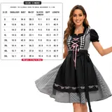 Damen Dirndl Trachtenkleid Oktoberfest Festkleid Kleid Karneval Kostüm DE – Bild 6