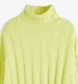 Damen Pullover mint grün mit Rollkragen und Seitenschlitzen Gr. 36 - 54 neu 4384 – Bild 2