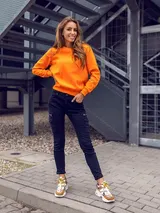 Sweatshirt Langarmshirt Pullover Pulli Unifarben Classic Sport Damen BOLF Basic – Bild 3