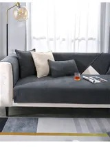 Universell Unifarben Sofabezüge Sofaschoner Sofaüberwurf Couchbezug Rutschfest – Bild 3