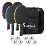 JOOLA Tischtennis Set Neon 4 Tischtennisschläger 8 TT Bälle Tasche  Ping Pong – Bild 1