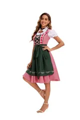 Damen Dirndl Trachtenkleid Oktoberfest Festkleid Kleid Karneval Kostüm DE – Bild 19