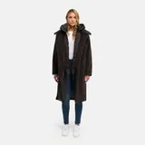 Navahoo Teddyzauber Damen Winter Mantel Jacke lang kuschelig Fleece warm N041 – Bild 2