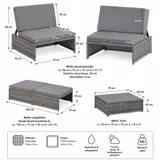 Gartenset in grau Sitzgarnitur + 2 Sessel + Tisch Gartenmöbel Lounge Poly Rattan – Bild 3