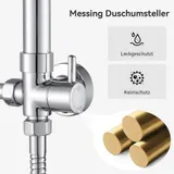 Edelstahl Duschset Duschsystem Duscharmatur Regendusche Handbrause Duschbrause – Bild 9