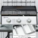 Gasgrill 10000BTU/2,5 KW Gas-Grill inkl 3 Edelstahl-Brenner Druckminderer BBQ – Bild 5