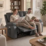 2-Sitzer Elektrisches Relaxsofa, Massagesessel mit Massage- und Heizfunktion – Bild 9