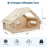 Aufblasbares Campingzelt, 3x2M Oxford-Stoff Zelt mit Luftpumpe 4 Jahreszeiten – Bild 3