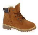 Kinder Boots Stiefeletten Winterschuhe Stiefel Gefütterte Schuhe 28-35 Camel – Bild 2