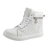 Neu Damen Stiefeletten Boots Weiß Gefüttert Freizeit Schuhe Winter Sneaker 73258 – Bild 1