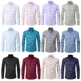 Stretch Hemd Herren Langarm Businesshemd Slim fit Hemden Kentkragen Freizeithemd – Bild 17