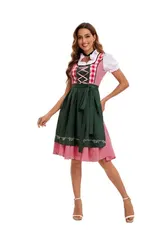 Damen Dirndl Trachtenkleid Oktoberfest Festkleid Kleid Karneval Kostüm DE – Bild 14