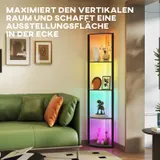 HOMCOM LED Stehlampe 5-stufige dimmbar Stehleuchte mit Regal, RGB Farbwechsel – Bild 7
