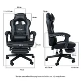 Gaming Stuhl Massage Ergonomischer Bürostuhl Drehstuhl Höhenverstellbar Schwarz – Bild 7