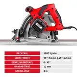WALTER Tauchsäge mit Führungsschiene 1200W, Kreissäge, Handkreissäge CDJ160D – Bild 6