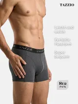 TAZZIO Boxershorts Men Herren 8er Pack Unterwäsche Unterhosen Männer Retroshorts – Bild 4