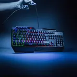 Schwaiger USB Gaming Keyboard Tastatur RGB LED Beleuchtet Smartphone-Halterung – Bild 12