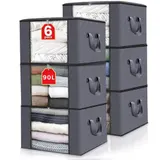 6x 90L Aufbewahrungstasche Aufbewahrungsbox mit Deckel, Groß Kleideraufbewahrung – Bild 2