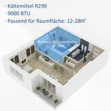 HOMCOM Mobile Klimaanlage 3-in-1 Entfeuchtung Fernbedienung 9K BTU 24h Timer ABS – Bild 6
