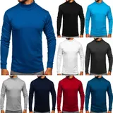 Pullover Sweater Sweatshirt Rollkragen Classic Men Unifarben Herren BOLF Casual – Bild 2