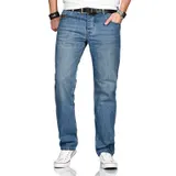 A. Salvarini Designer Herren Jeans Hose Basic Jeanshose Comfort Fit gerades Bein – Bild 2