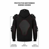 Herren Motorrad Hoodie Aramid Bikerjacke CE Protektoren Motorrad Schutzjacke Neu – Bild 22