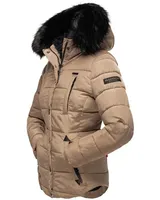 Marikoo warme Damen Winter Jacke Winterjacke Steppjacke gefüttert Kunstfell B618 – Bild 4