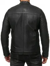 Redbridge Herren Jacke Kunst- Lederjacke Bikerjacke Übergangsjacke Schwarz M6013 – Bild 3