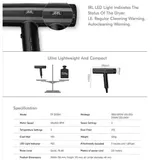 Fön JRL Forte Brushless Haartrockner -Hochleistungshaartrockner schwarz – Bild 5