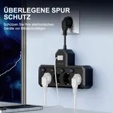 Steckdosenleiste 4-Fach 4 USB Mehrfachsteckdose mit Flachstecker und Schalter – Bild 7