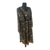 JUNAROSE Kleid Damenkleid Gr 42 Schwarz Fuchs Muster Elegant Chiffon – Bild 2