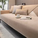 Universell Unifarben Sofabezüge Sofaschoner Sofaüberwurf Couchbezug Rutschfest – Bild 7
